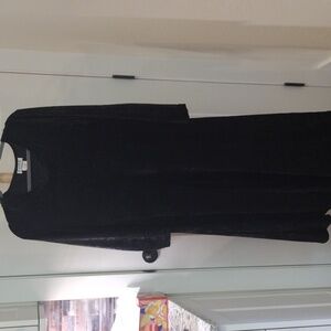 Black Crushed Velvet Vintage Boho Style Maxi Dress